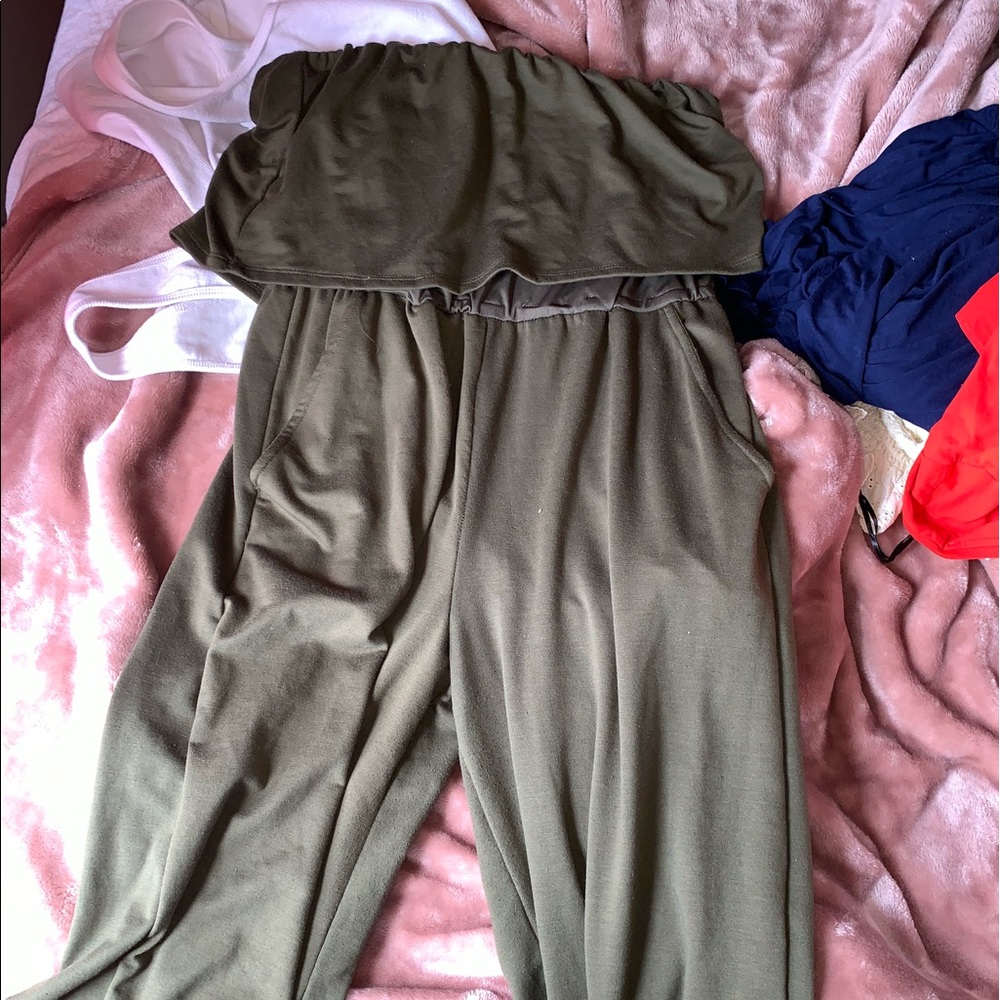 Army green jumpsuit